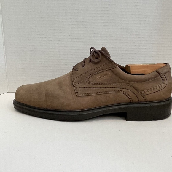Ecco Men\'s Oxfords Derby Brown Nubuck Leather Lace Up Shoes Size 47 13-13.5 main image 8